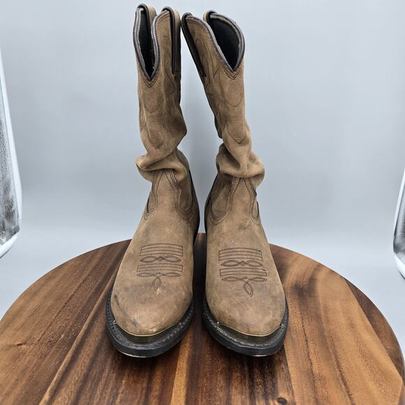 Durango Boots Womens 7 M Tan Leather 11" Slouch Western Rodeo Cowboy Pull On - Picture 3 of 7